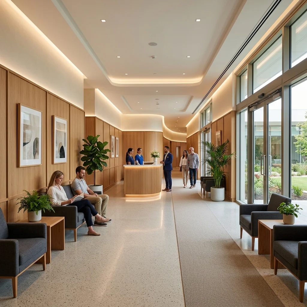 The elegant, modern and welcoming reception lobby of the consulting suites.